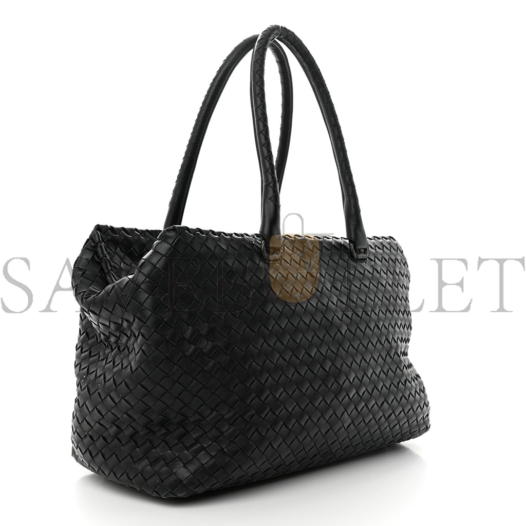 BOTTEGA VENETA NAPPA INTRECCIATO AYERS BRICK TOTE BLACK (33*23*17cm)