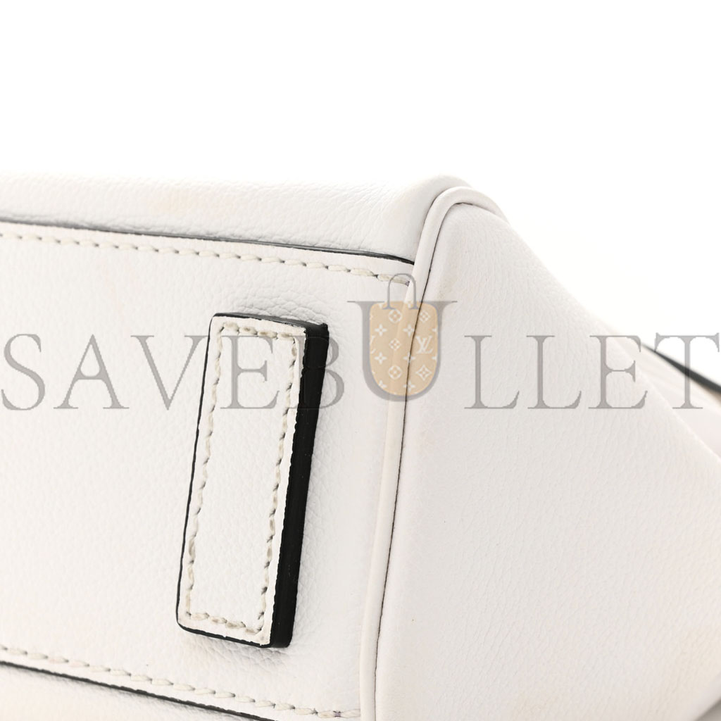 VERSACE CALFSKIN SMALL LA MEDUSA TOP HANDLE HANDBAG OPTICAL WHITE (20*18*10cm)