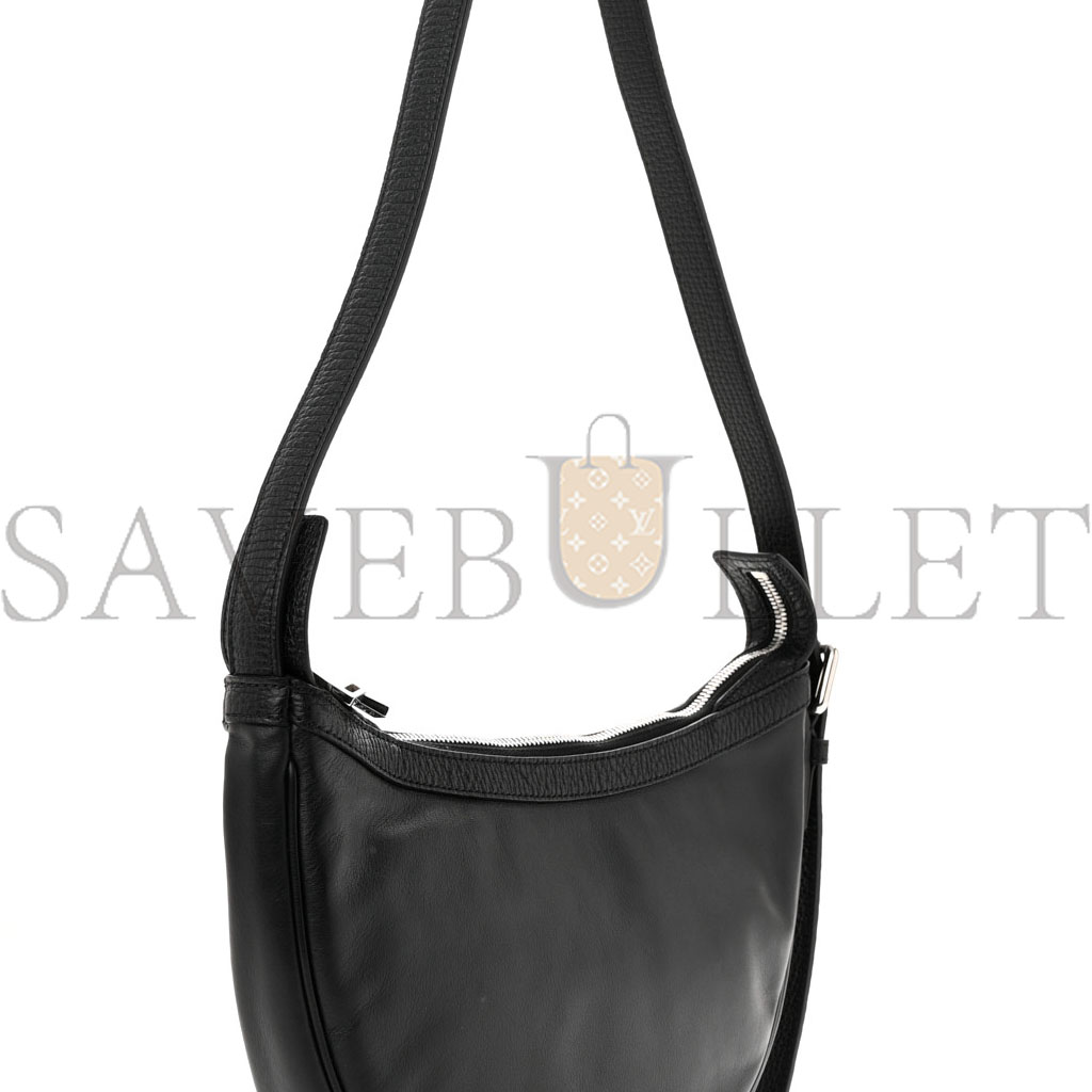 VERSACE CALFSKIN SMALL REPEAT ZIP HOBO BLACK  (30*22*5cm)