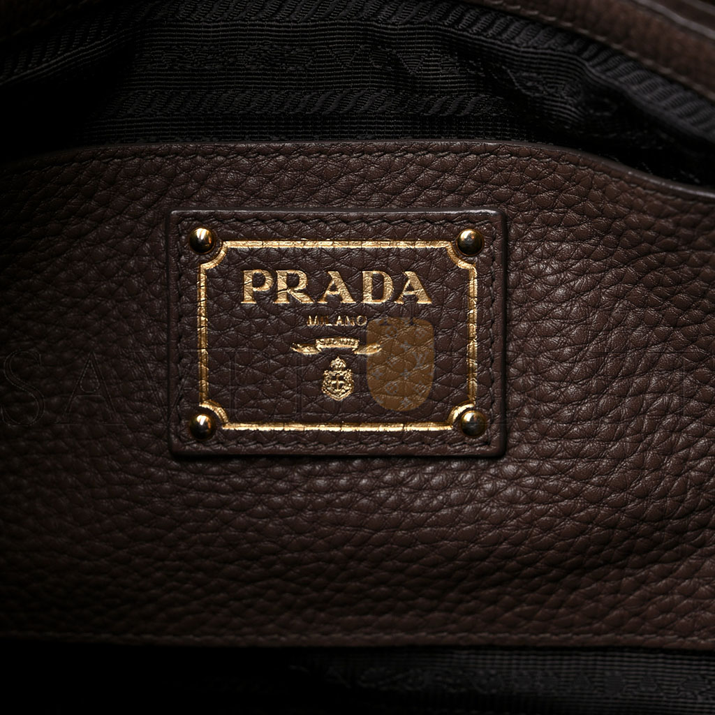 PRADA VITELLO DAINO SHOPPING TOTE PALISSANDRO (35*34*13cm)