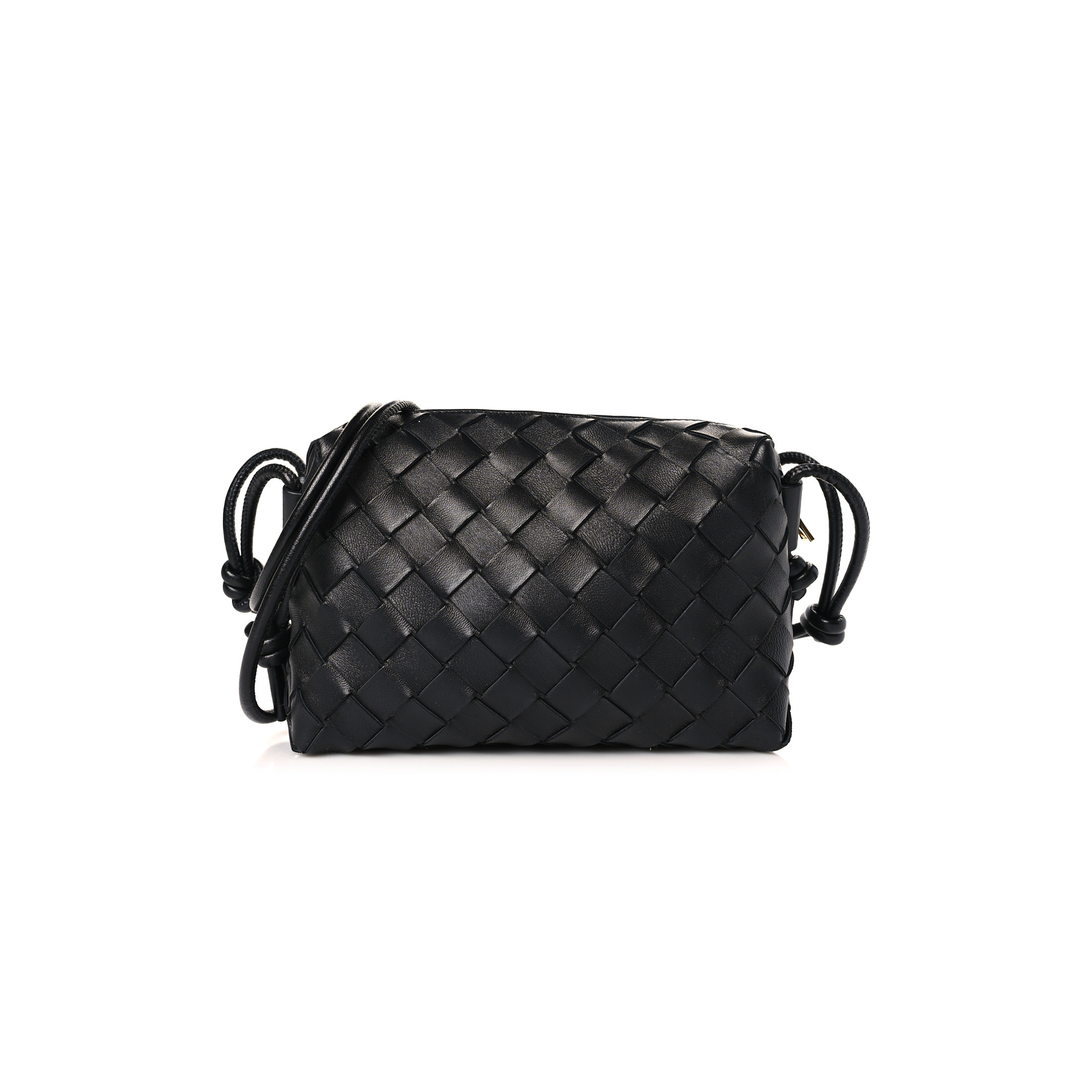 BOTTEGA VENETA NAPPA INTRECCIATO MINI LOOP CAMERA BAG BLACK 133093 (17*11*6cm) BOTTEGA VENETA NAPPA INTRECCIATO MINI LOOP CAMERA BAG BLACK 133093 (17*11*6cm)