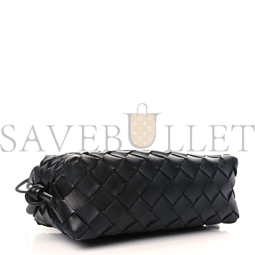 BOTTEGA VENETA NAPPA INTRECCIATO MINI LOOP CAMERA BAG BLACK 133093 (17*11*6cm) BOTTEGA VENETA NAPPA INTRECCIATO MINI LOOP CAMERA BAG BLACK 133093 (17*11*6cm)