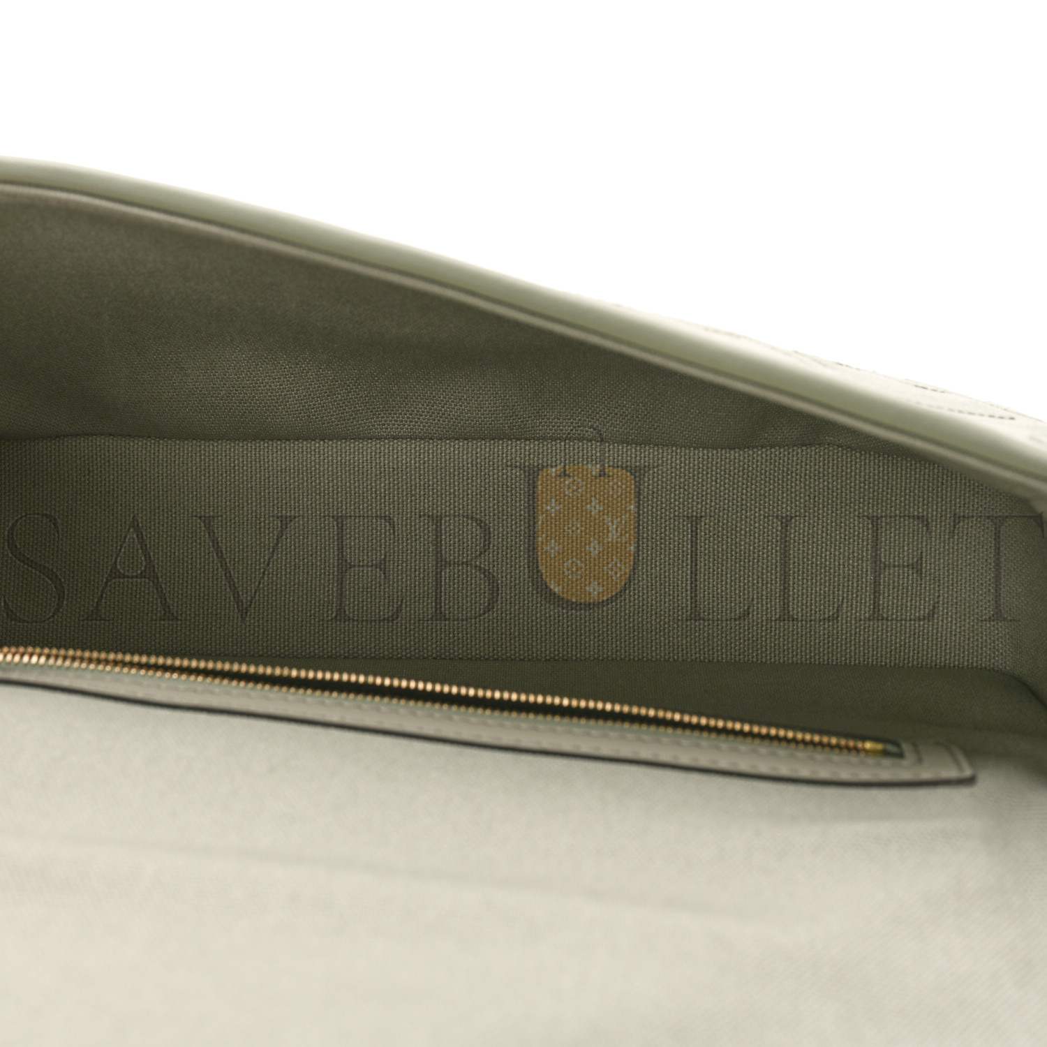 FENDI CANVAS VITELLO KING FF EMBROIDERED BAGUETTE GREEN TEA (29*18*8cm)