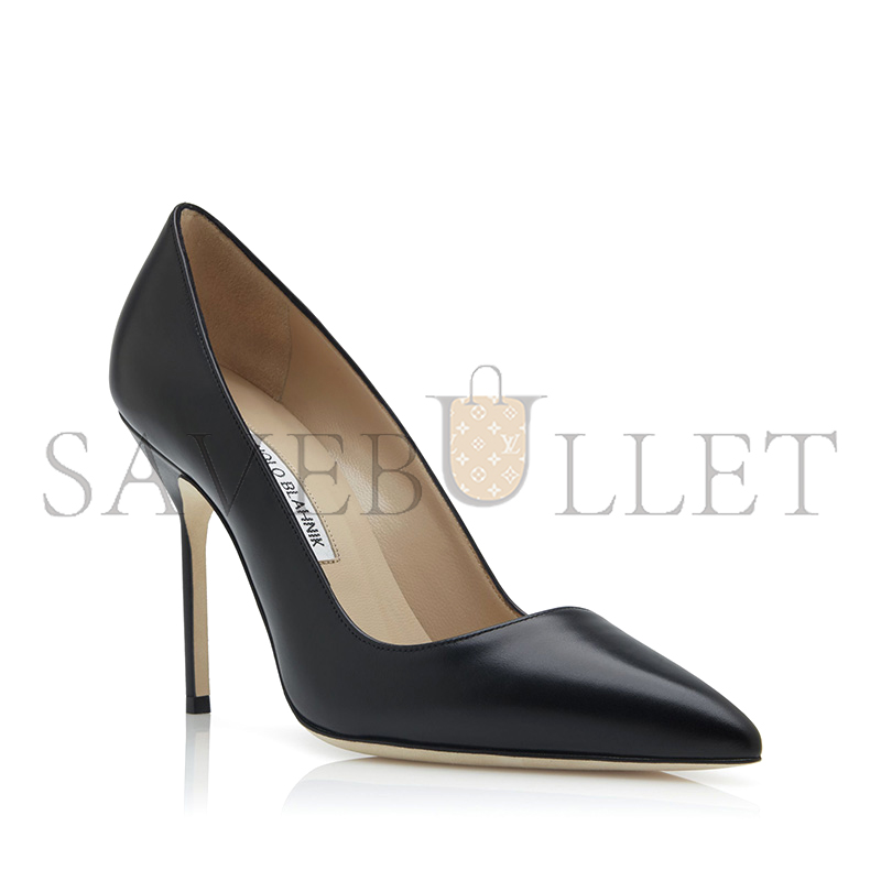 MANOLO BLAHNIK BB CALF BLACK CALF LEATHER POINTED TOE PUMPS 9XX-0512-0013 MANOLO BLAHNIK BB CALF BLACK CALF LEATHER POINTED TOE PUMPS 9XX-0512-0013