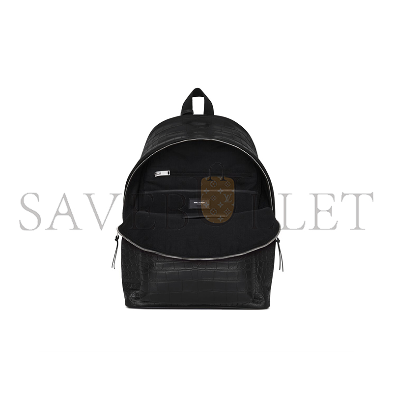 YSL CITY BACKPACK IN CROCODILE-EMBOSSED LEATHER 534967DZE2F1000 (41*31*22cm) YSL CITY BACKPACK IN CROCODILE-EMBOSSED LEATHER 534967DZE2F1000 (41*31*22cm)