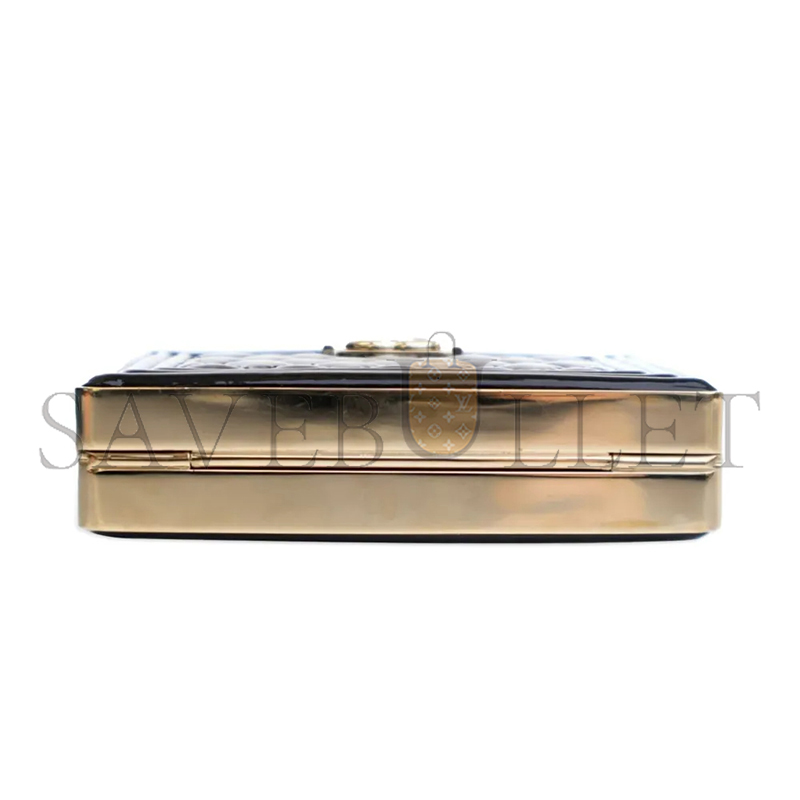 CHANEL PATENT BOY CLUTCH WITH CHAIN HANDBAG AP2870 B08500 94305 (11*7.5*2.5cm)