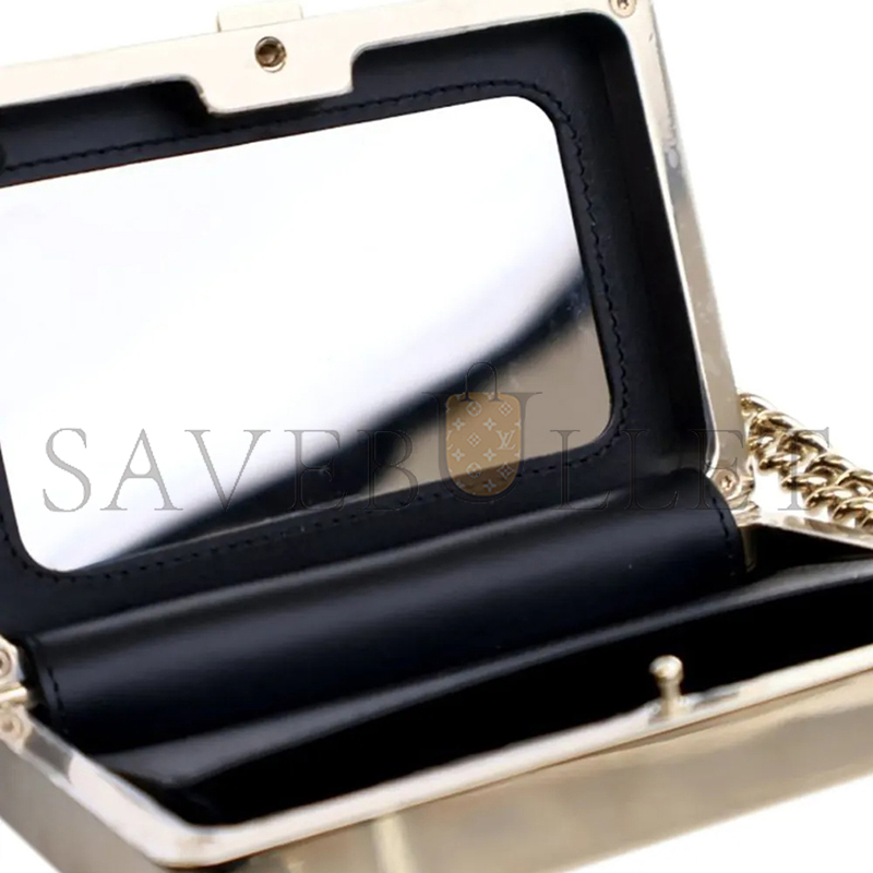 CHANEL PATENT BOY CLUTCH WITH CHAIN HANDBAG AP2870 B08500 94305 (11*7.5*2.5cm)