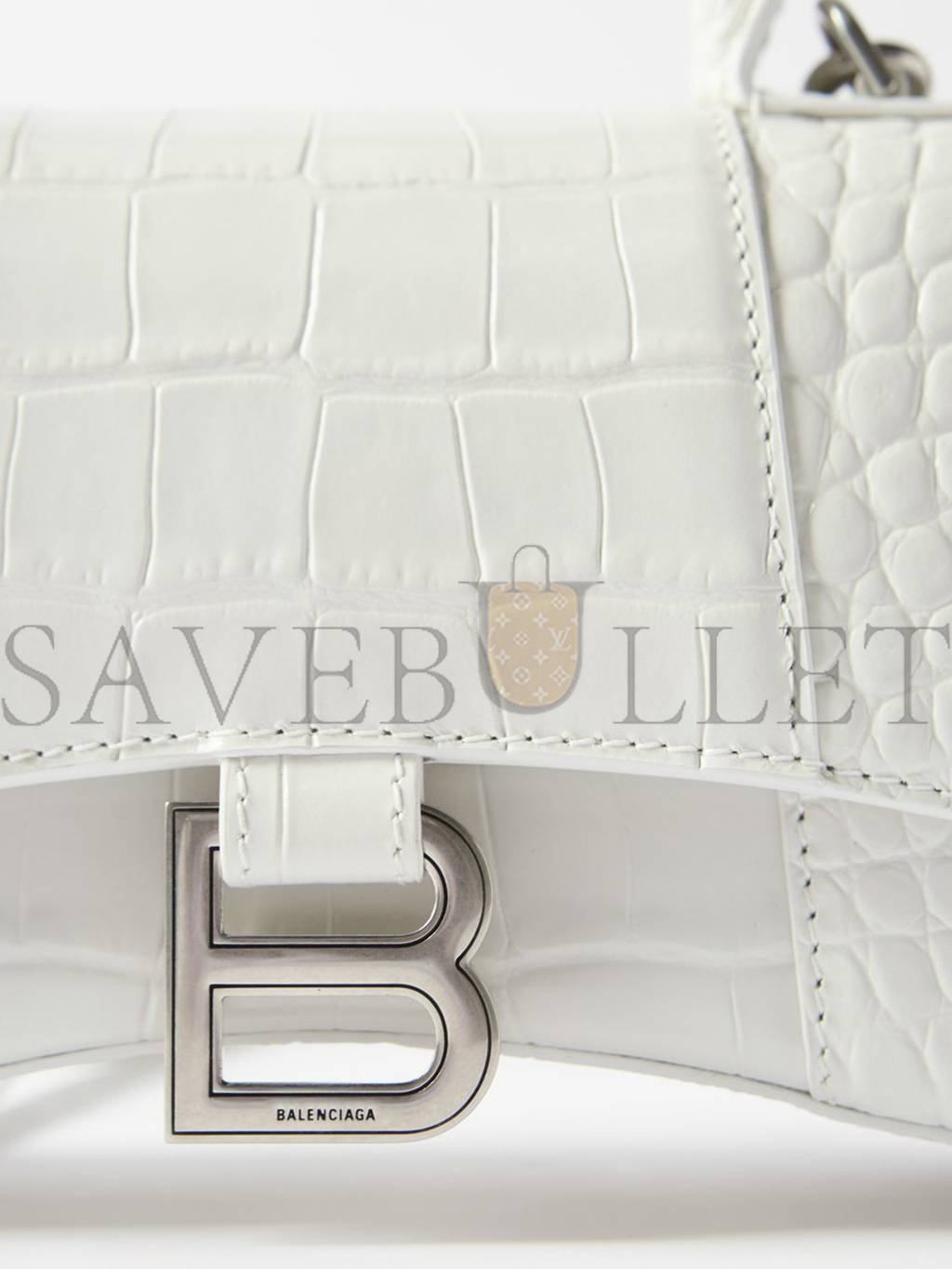 BALENCIAGA WHITE LADY FLAP S CROCODILE-EFFECT SHOULDER BAG  MATCHESFASHION US (21.8*14.2*8.8cm)