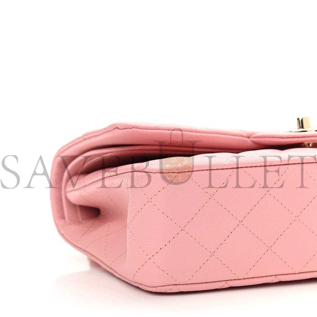 CHANEL CAVIAR QUILTED MEDIUM DOUBLE FLAP PINK (25*15*6cm)