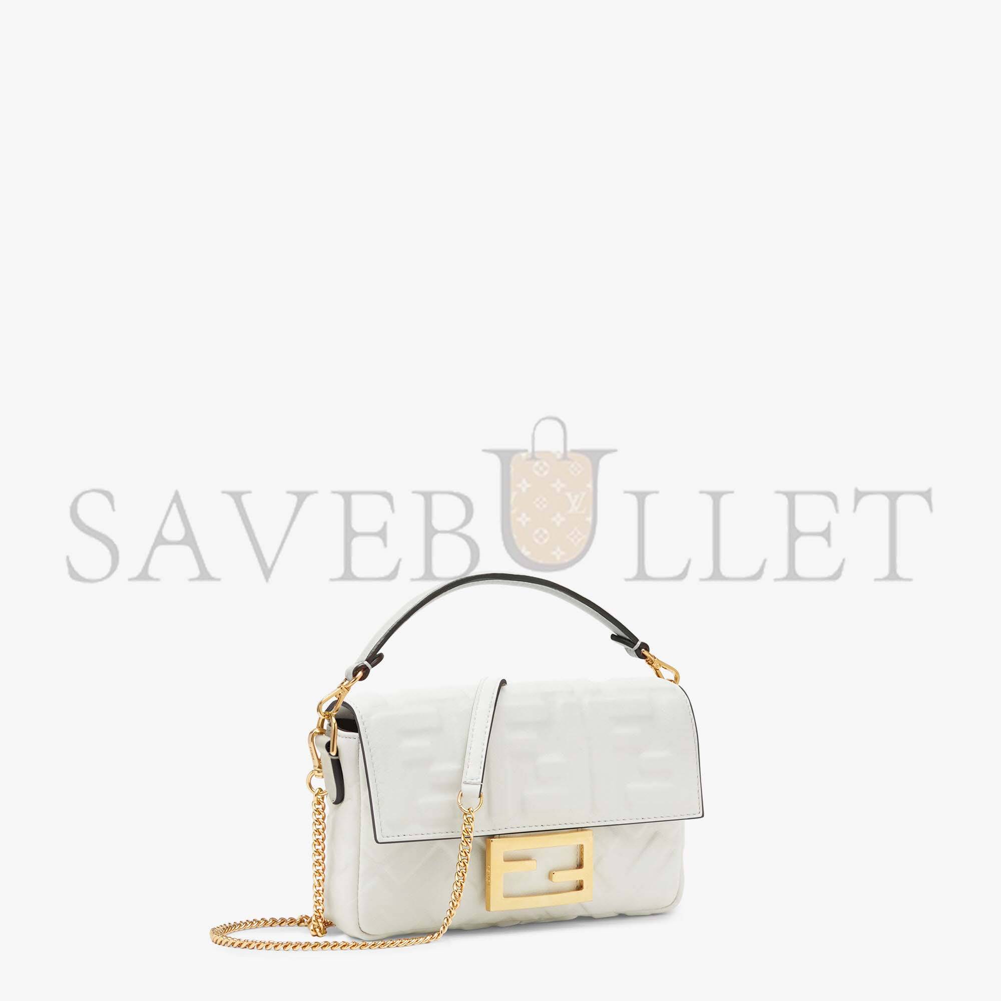 FENDI BAGUETTE MINI - WHITE LEATHER BAG 8BS017A72VF15AO (19*11.5*4cm) FENDI BAGUETTE MINI - WHITE LEATHER BAG 8BS017A72VF15AO (19*11.5*4cm)