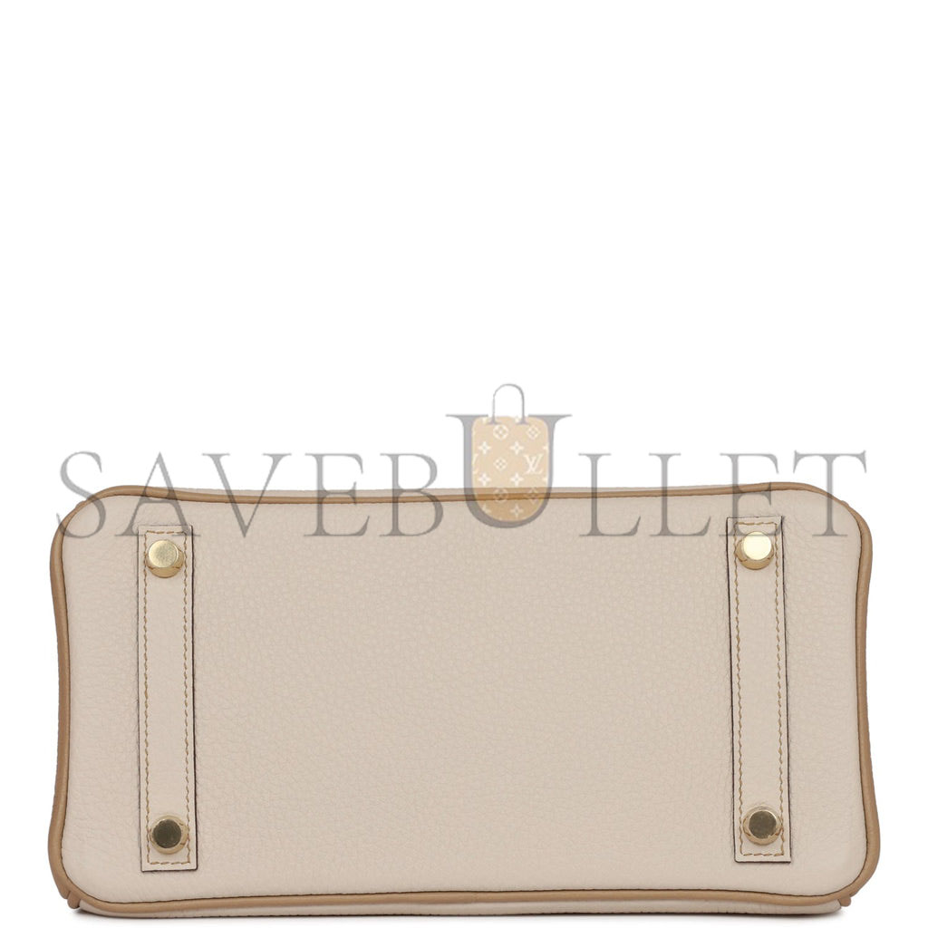 HERMES SPECIAL ORDER (HSS) BIRKIN 25 CRAIE AND TRENCH TOGO GOLD HARDWARE HANDMADE (25cm)