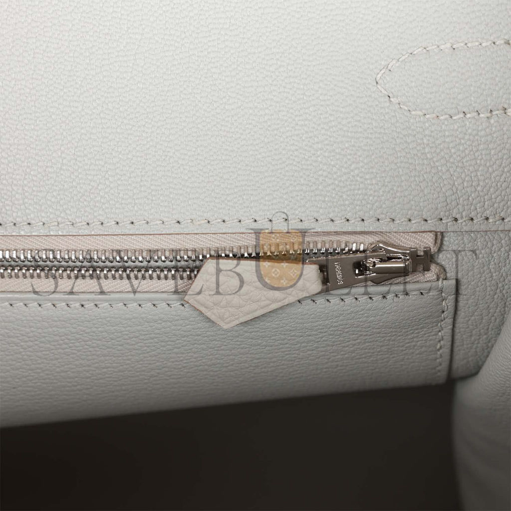 HERMES BIRKIN 35 GRIS PERLE TOGO PALLADIUM HARDWARE 39882110468190 (35cm)
