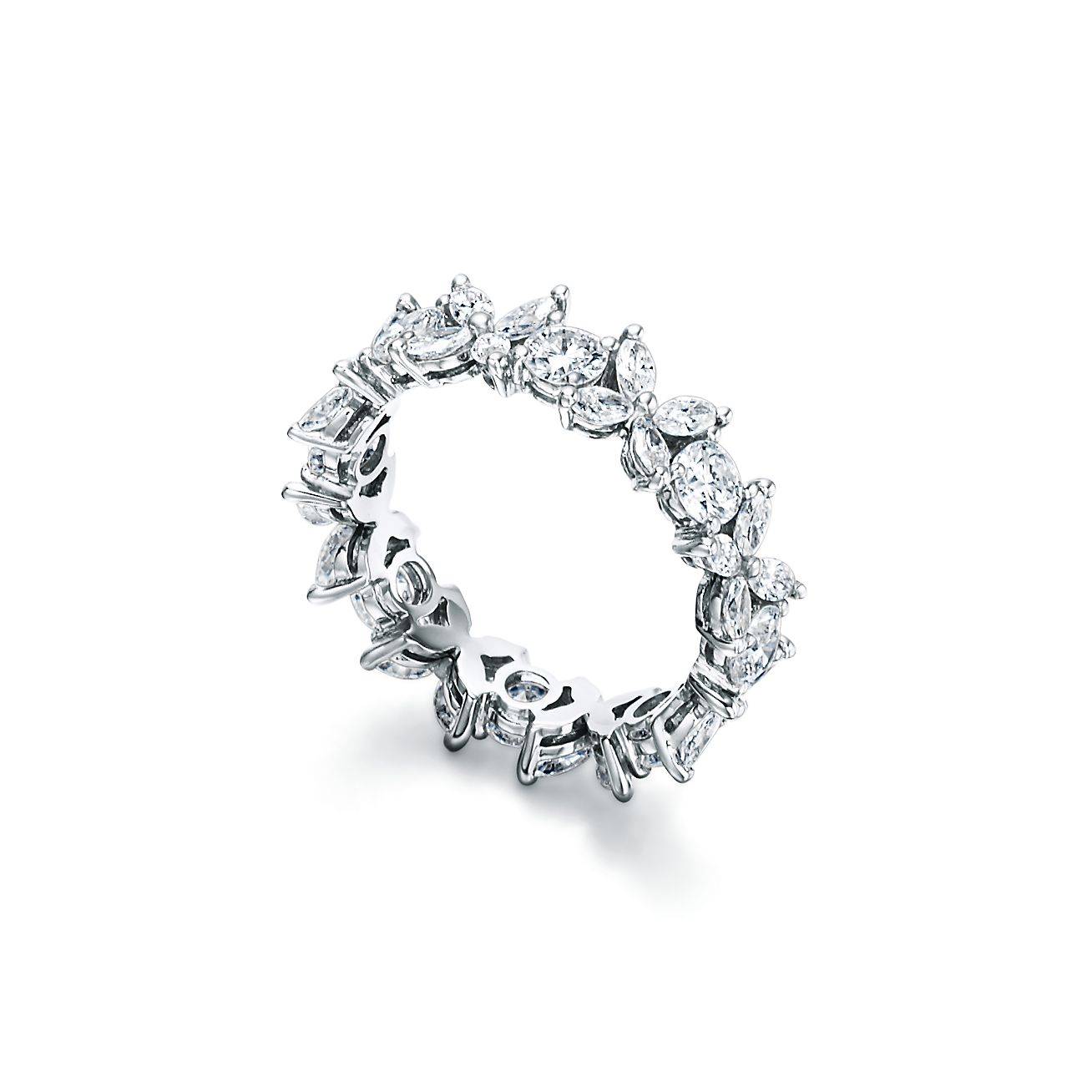 TIFFANY VICTORIA® ALTERNATING RING IN PLATINUM