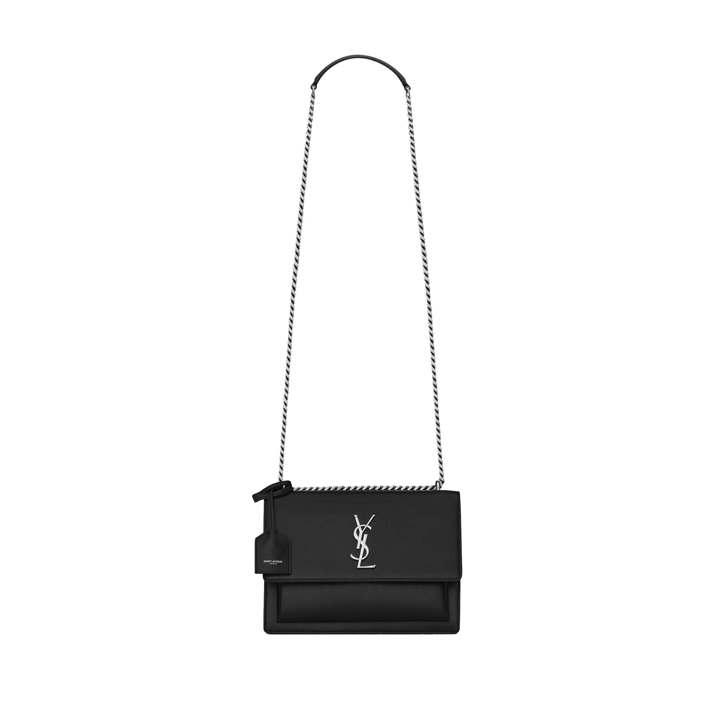 YSL SUNSET MEDIUM CHAIN BAG IN SMOOTH LEATHER 442906D420N1000 (22*16*6.5cm) YSL SUNSET MEDIUM CHAIN BAG IN SMOOTH LEATHER 442906D420N1000 (22*16*6.5cm)