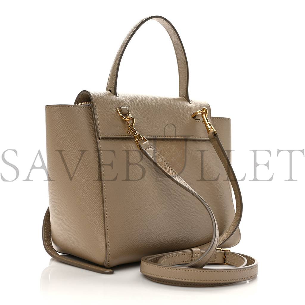 CELINE GRAINED CALFSKIN NANO BELT BAG LIGHT TAUPE (20*19*11cm) CELINE GRAINED CALFSKIN NANO BELT BAG LIGHT TAUPE (20*19*11cm)