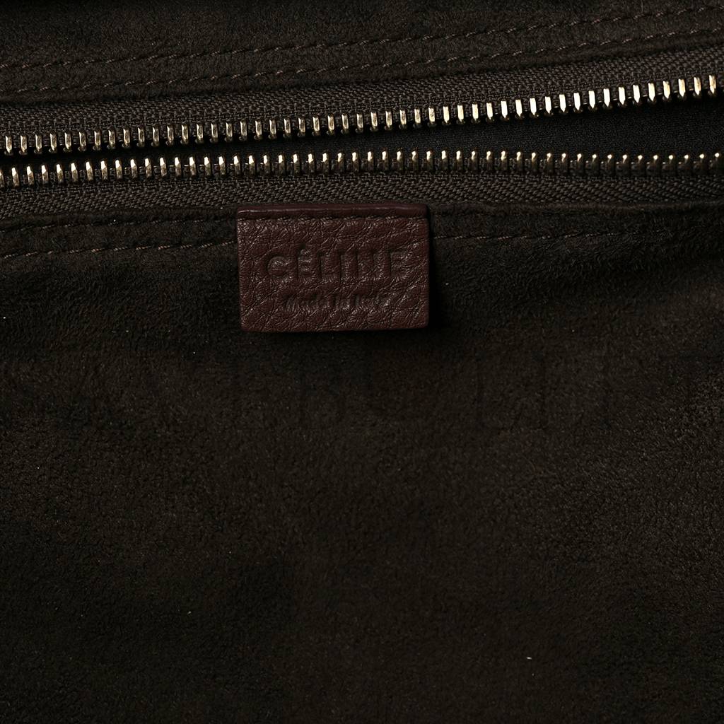 CELINE DRUMMED CALFSKIN MINI LUGGAGE DARK BROWN (30*29*18cm) CELINE DRUMMED CALFSKIN MINI LUGGAGE DARK BROWN (30*29*18cm)
