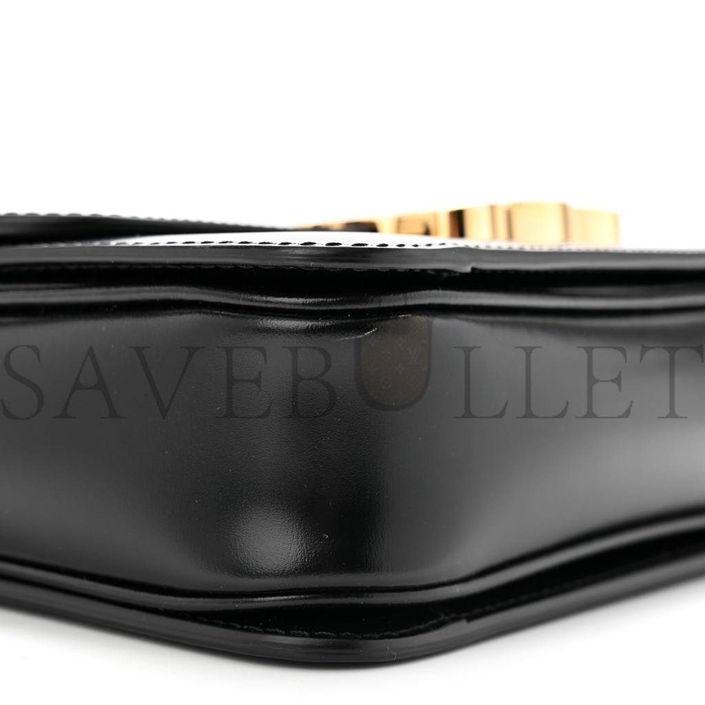 CELINE SHINY CALFSKIN TEEN TRIOMPHE BLACK (19*14*6cm)