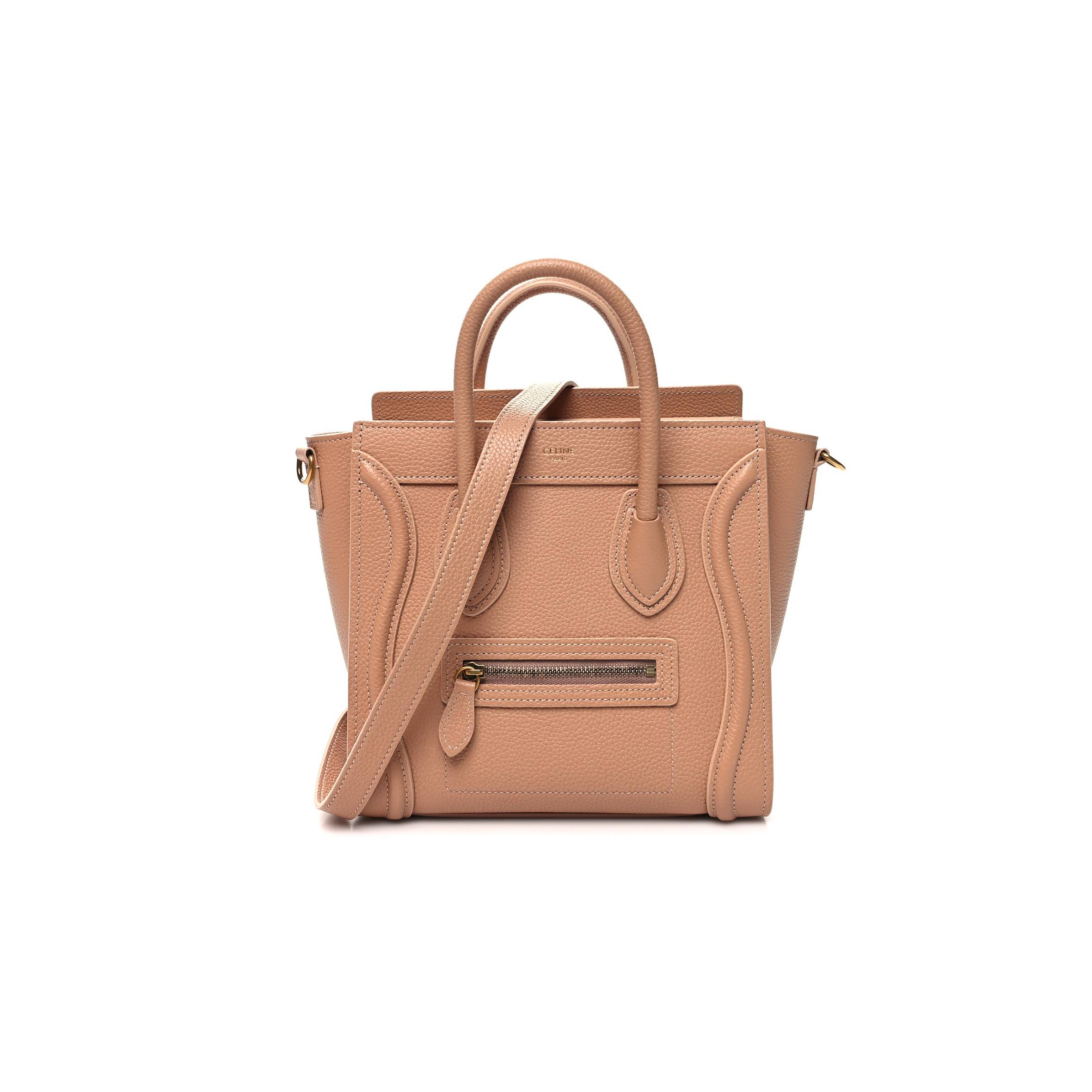 CELINE DRUMMED CALFSKIN NANO LUGGAGE DESERT ROSE (20*20*10cm) CELINE DRUMMED CALFSKIN NANO LUGGAGE DESERT ROSE (20*20*10cm)