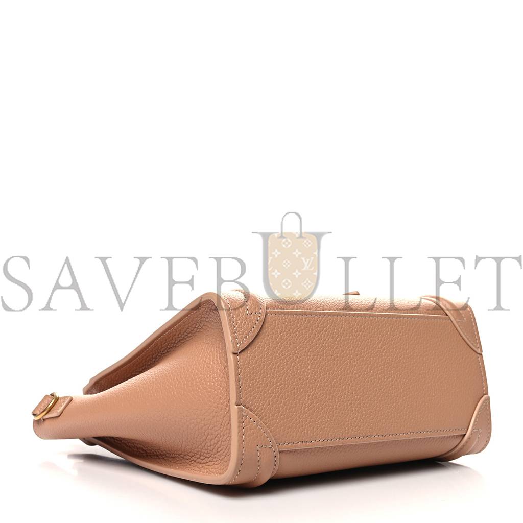 CELINE DRUMMED CALFSKIN NANO LUGGAGE DESERT ROSE (20*20*10cm) CELINE DRUMMED CALFSKIN NANO LUGGAGE DESERT ROSE (20*20*10cm)