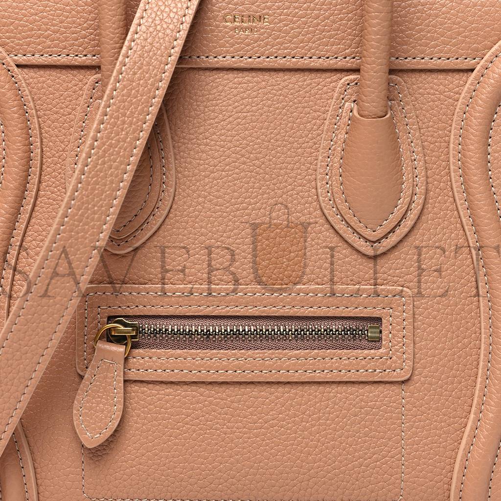 CELINE DRUMMED CALFSKIN NANO LUGGAGE DESERT ROSE (20*20*10cm) CELINE DRUMMED CALFSKIN NANO LUGGAGE DESERT ROSE (20*20*10cm)