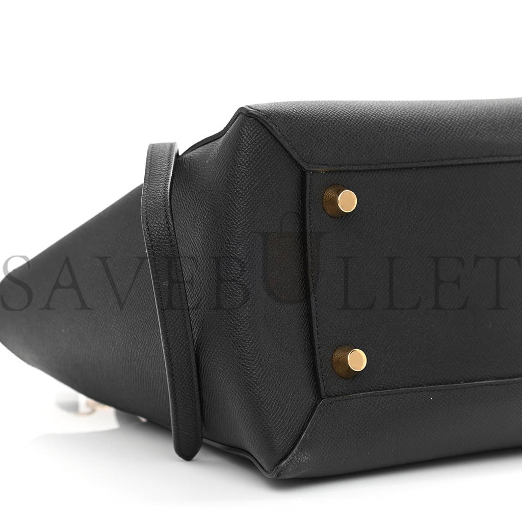 CELINE GRAINED CALFSKIN MINI BELT BAG BLACK (28*25*16cm) CELINE GRAINED CALFSKIN MINI BELT BAG BLACK (28*25*16cm)