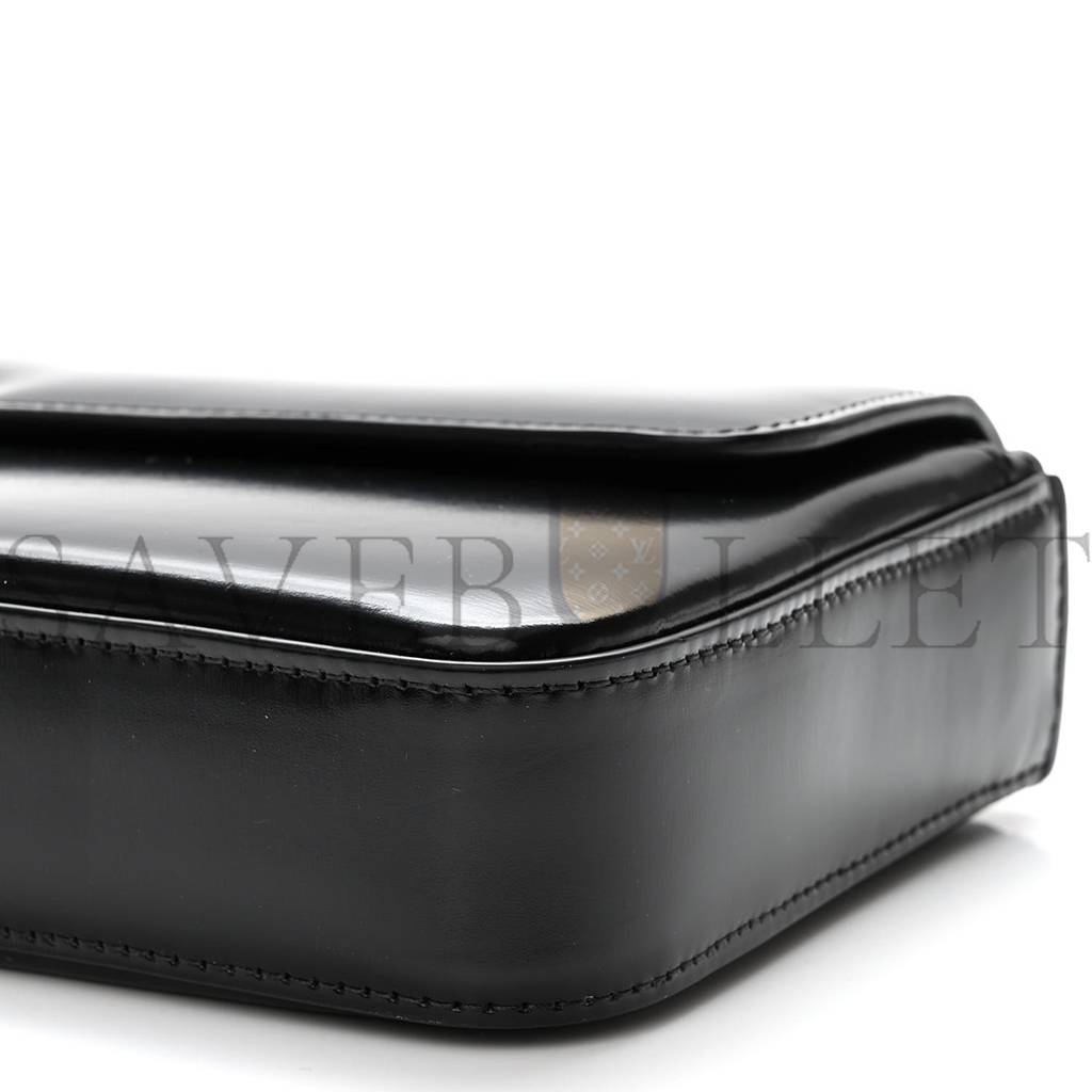 CELINE SHINY CALFSKIN TRIOMPHE CHAIN BAG BLACK (30*13*4cm) CELINE SHINY CALFSKIN TRIOMPHE CHAIN BAG BLACK (30*13*4cm)
