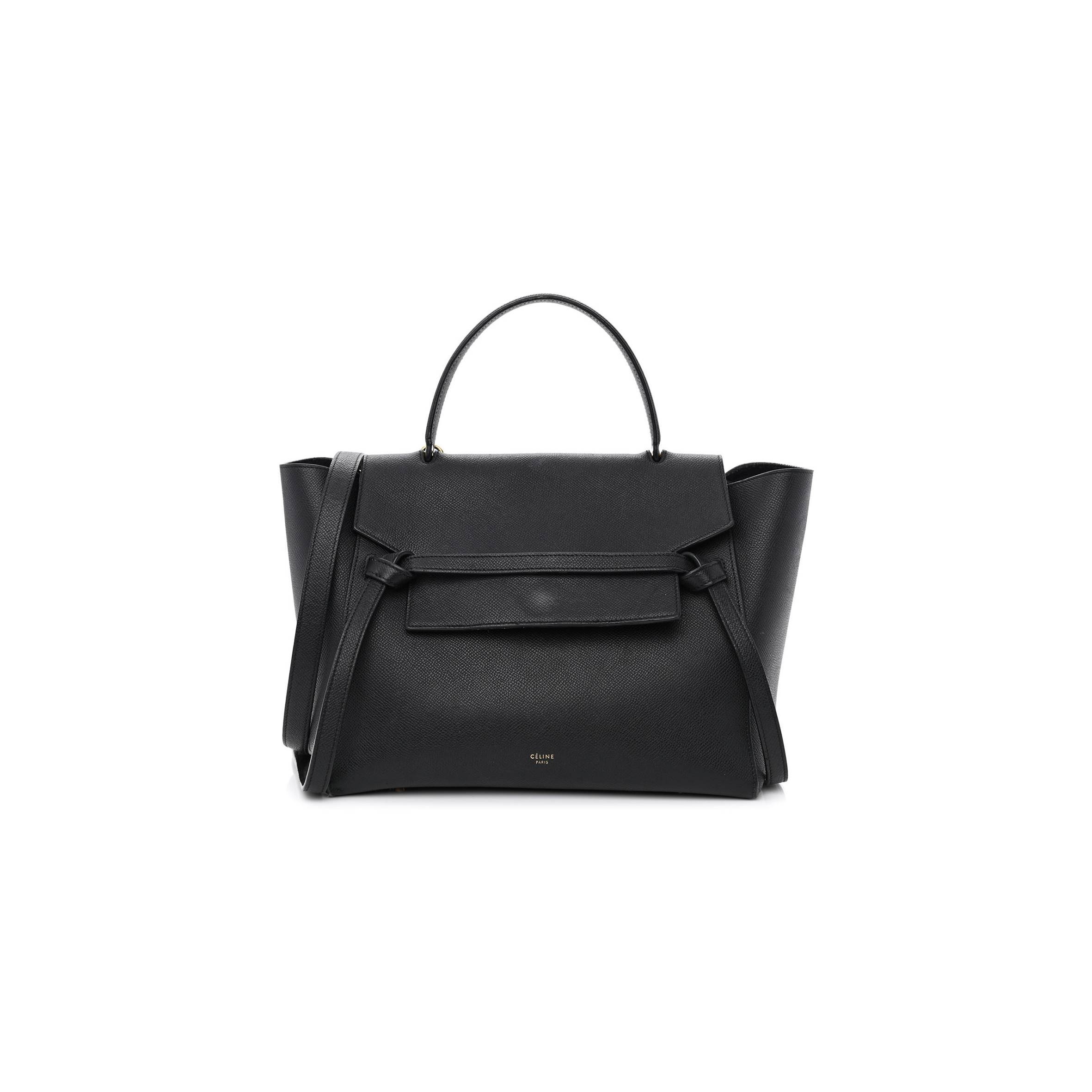 CELINE GRAINED CALFSKIN MINI BELT BAG BLACK (28*22*17cm) CELINE GRAINED CALFSKIN MINI BELT BAG BLACK (28*22*17cm)