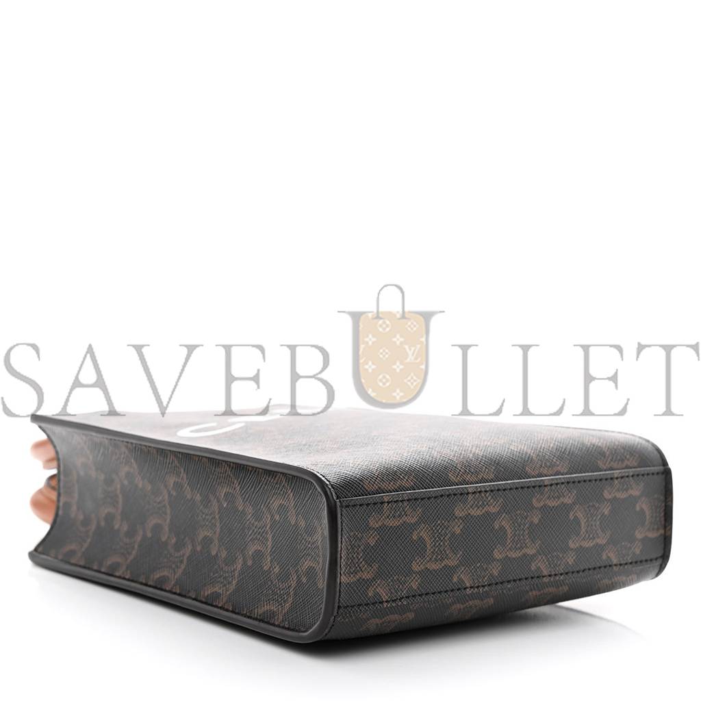 CELINE TRIOMPHE CANVAS CALFSKIN MINI VERTICAL CABAS TAN (20*17*6cm) CELINE TRIOMPHE CANVAS CALFSKIN MINI VERTICAL CABAS TAN (20*17*6cm)
