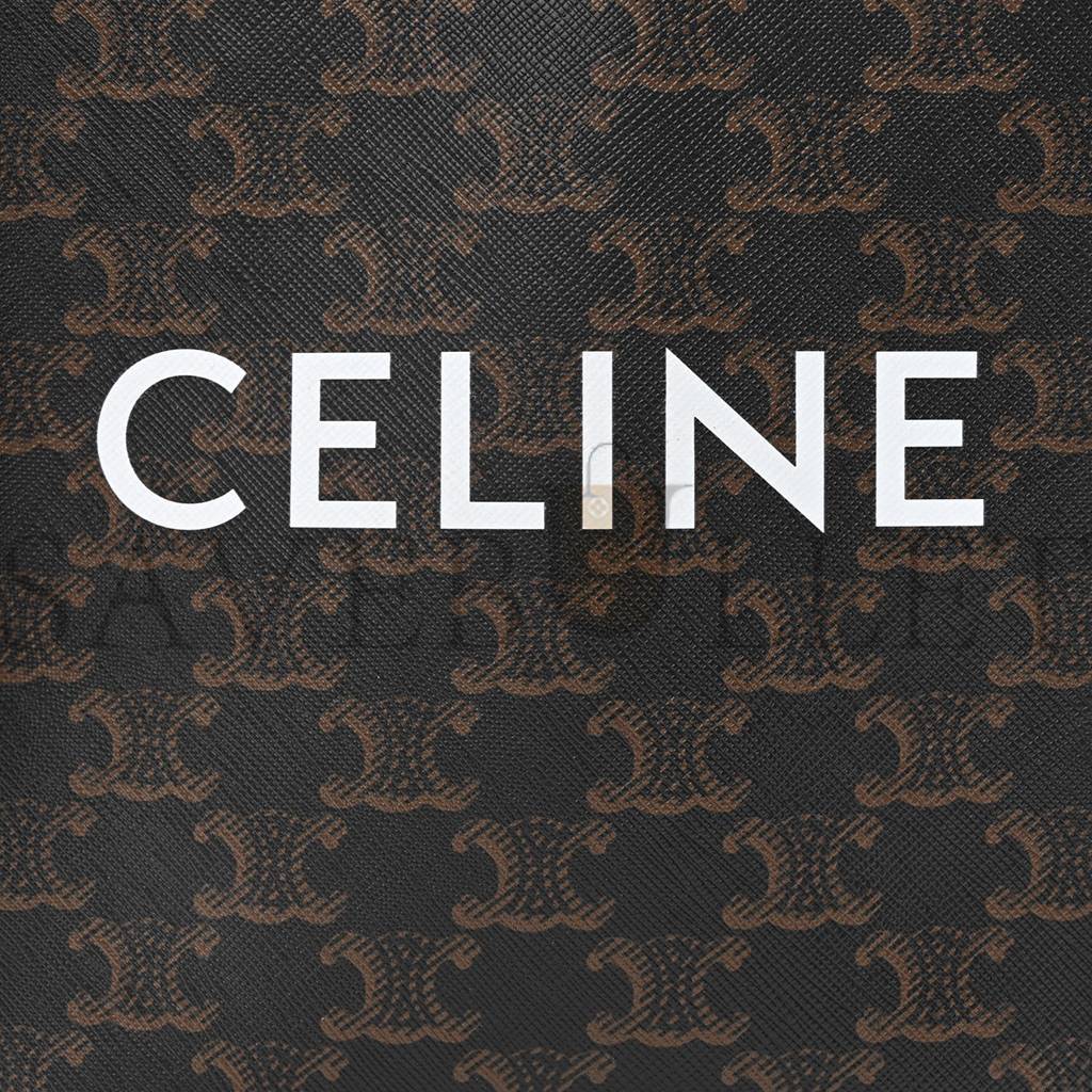 CELINE TRIOMPHE CANVAS CALFSKIN MINI VERTICAL CABAS TAN (20*17*6cm) CELINE TRIOMPHE CANVAS CALFSKIN MINI VERTICAL CABAS TAN (20*17*6cm)