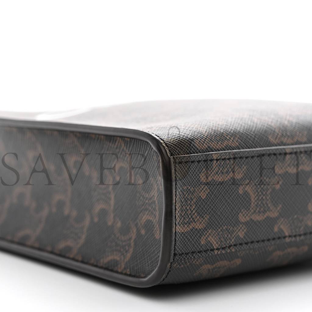 CELINE TRIOMPHE CANVAS CALFSKIN MINI VERTICAL CABAS TAN (20*17*6cm) CELINE TRIOMPHE CANVAS CALFSKIN MINI VERTICAL CABAS TAN (20*17*6cm)