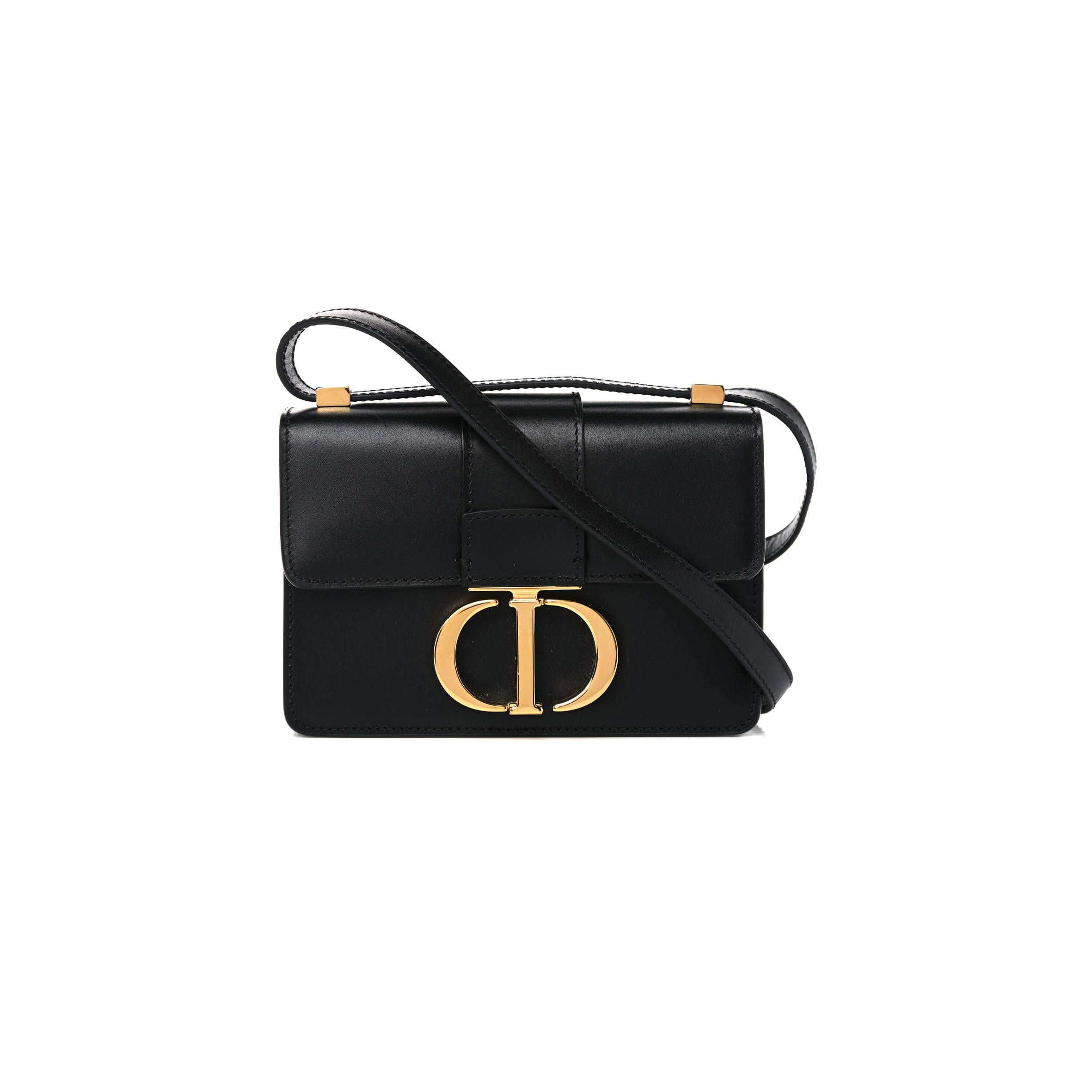 DIOR SMOOTH CALFSKIN MICRO 30 MONTAIGNE FLAP BAG BLACK (15*11*4.4cm)